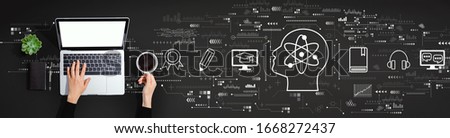 Online education concept with person using a laptop computer Royalty-Free Stock Photo #1668272437