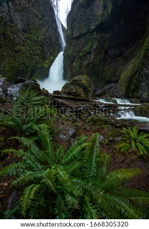 Oregon waterfall in the columbia river gorge