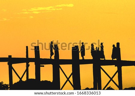 
magnificent silhouettes at myanmar u bein bridge