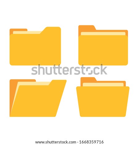 Open folder and close folder. Folders with documents. Four Folders icons. Vector illustration. Royalty-Free Stock Photo #1668359716