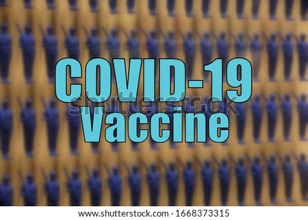 Covid-19 Vaccine on a blue abstract background