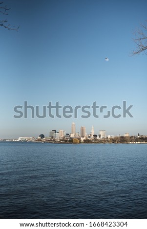 Cleveland Skyline in Cleveland Ohio with Buildings
