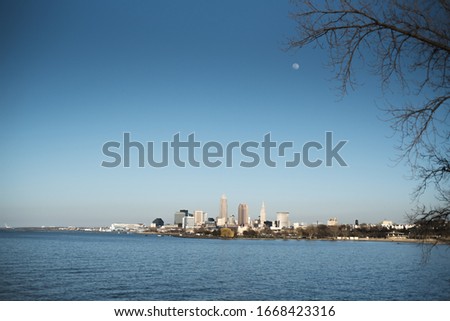 Cleveland Skyline in Cleveland Ohio with Buildings