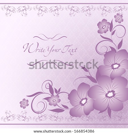 Abstract greeting card or invitation with floral background. Wedding card .