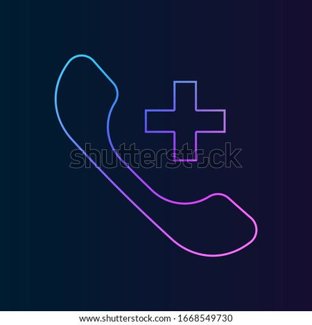 Medical call nolan icon. Simple thin line, outline of medicine icons for ui and ux, website or mobile application on dark blue gradient background