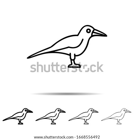 Crow different shapes icon. Simple thin line, outline of halloween icons for ui and ux, website or mobile application on white background