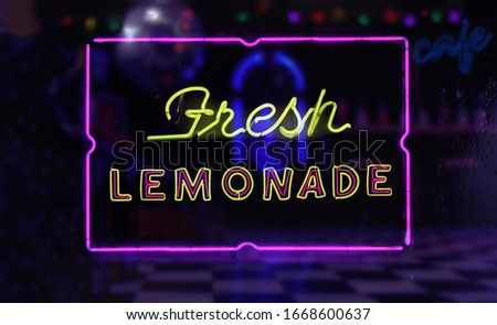 Fresh Lemonade Sign in Rainy Window