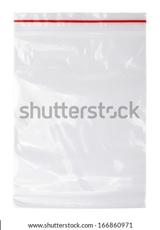 Plastic zipper bag, Isolated on white Royalty-Free Stock Photo #166860971