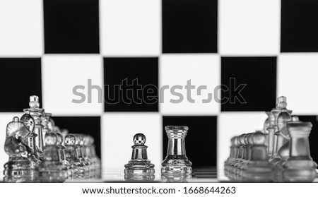 Chess Board with black and white background