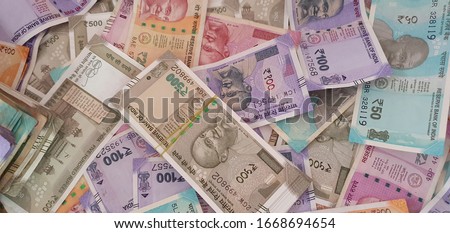 New Indian currency 2000-500-200-50-20-10 for background and others  Royalty-Free Stock Photo #1668694654