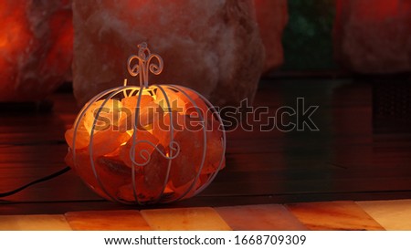 Himalayan salt lamp pumpkin shape