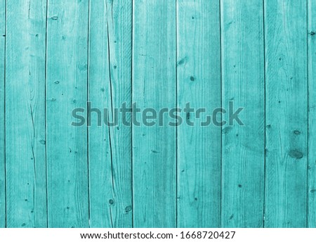 turquoise vertical wooden planks - wood texture for rustic background - top view
