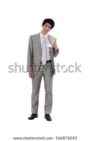 Man holding business-card