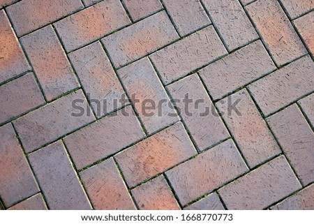 Close up stone pavement. Cobblestone texture.
