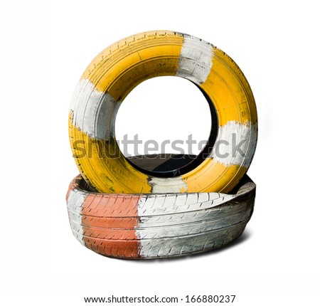 Old tire isolated on white background 