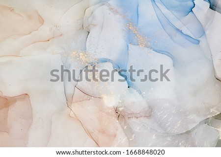 Alcohol ink colors translucent. Abstract multicolored marble texture background. Design wrapping paper, wallpaper. Mixing acrylic paints. Modern fluid art. Alcohol Ink Pattern