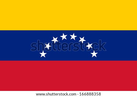 Flag of Venezuela. Civil variant. Vector. Accurate dimensions, element proportions and colors. Royalty-Free Stock Photo #166888358