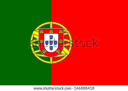 Flag of Portugal. Vector. Accurate dimensions, element proportions and colors. Royalty-Free Stock Photo #166888418