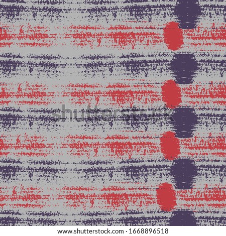 Creative.  Violet and red paintbrush lines horizontal seamless texture for backdrop. Hand drown paint strokes design. For fabric.