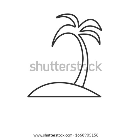 Simple editable icon. Island with a palm tree. Simple flat design for websites and apps