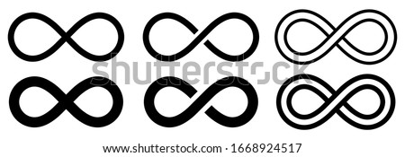 Infinity symbol set. Vector illustration Royalty-Free Stock Photo #1668924517