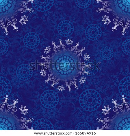 seamless Christmas beautiful blue pattern (background) contents snowflakes