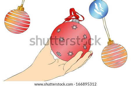Christmas balls - A woman while preparing the Christmas tree