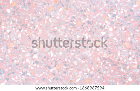 Terrazzo flooring marble stone wall texture abstract background. Colorful pink terrazzo floor tile on cement surface, architecture interior design pattern, wallpaper material of modern home decoration