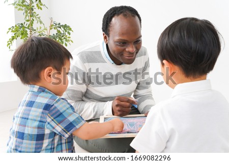 Children study at International School with native teacher