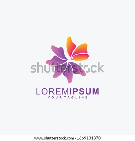 Flower Butterfly Premium Logo Vector