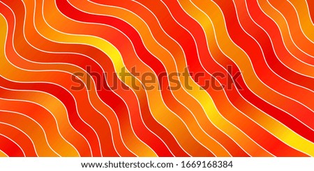 Light Orange vector background with curved lines. Gradient illustration in simple style with bows. Best design for your ad, poster, banner.