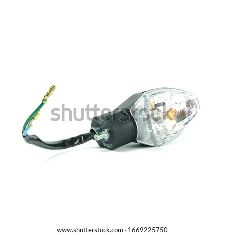 Set of motorcycle signal lights on isolated white background