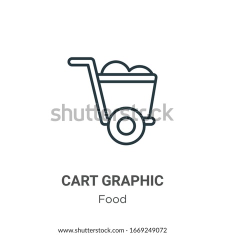 Cart graphic outline vector icon. Thin line black cart graphic icon, flat vector simple element illustration from editable food concept isolated stroke on white background