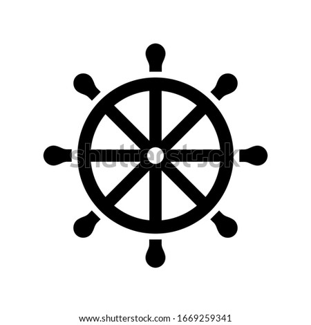 Steering wheel icon vector glyph style