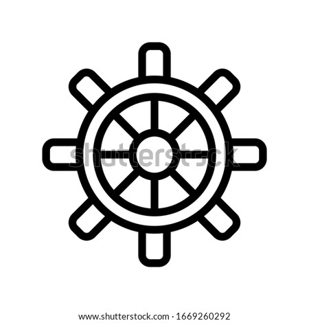 Ship wheel icon vector line style