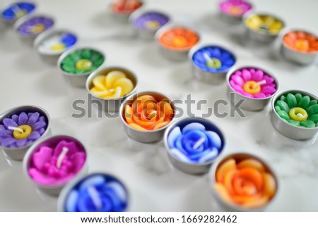 Picture of Aromatherapy Candle Arranged in a row For background