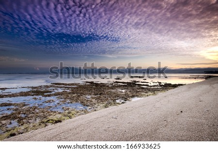 Beautiful landscape picture from a beach in IndonÃ?Â?Ã?Â©sia at sunset