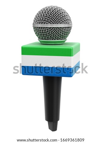 3d illustration. Microphone and Sierra Leone flag. Image with clipping path