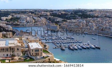 Beautiful Rinella Bay in Malta from above - aerial photography