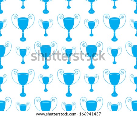 blue Seamless pattern with trophy vector