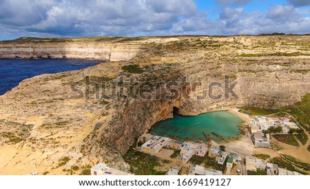 Famous Inland Sea on the Island of Gozo Malta - aerial photography