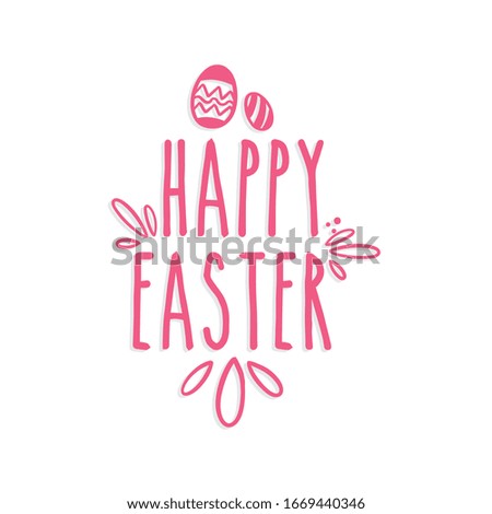 Typography of happy easter over a white background - Vector