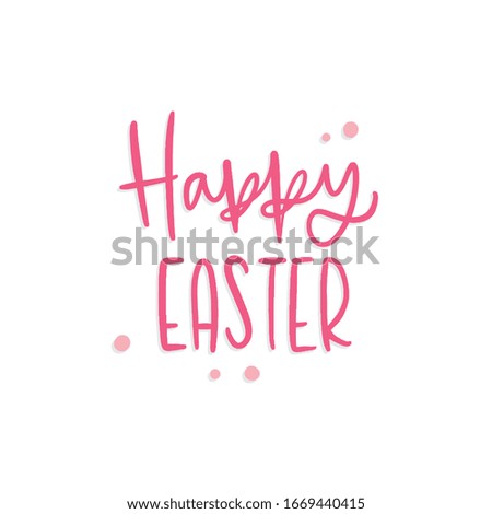 Typography of happy easter over a white background - Vector