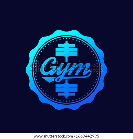 Gym vector logo, badge design