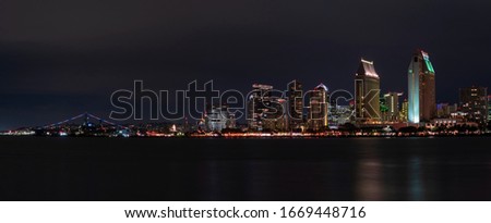 view of San Diego skyline at night