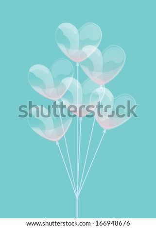 Glossy heart shape balloon isolated