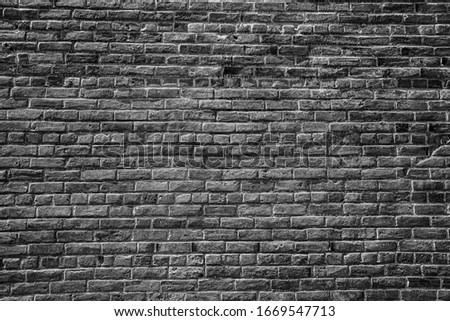 the Background of the Old Red Brick Wall - Black & White