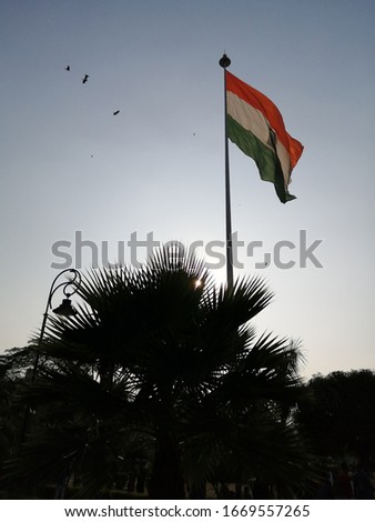 Indian flag in Central Park, Delhi