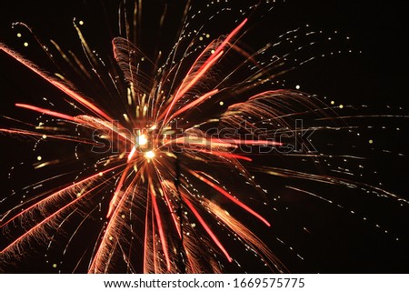 Colorful firework with bokeh background