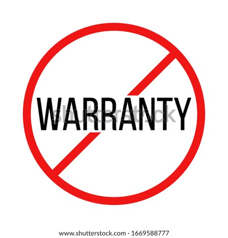 Vector No Warranty Sign Illustration